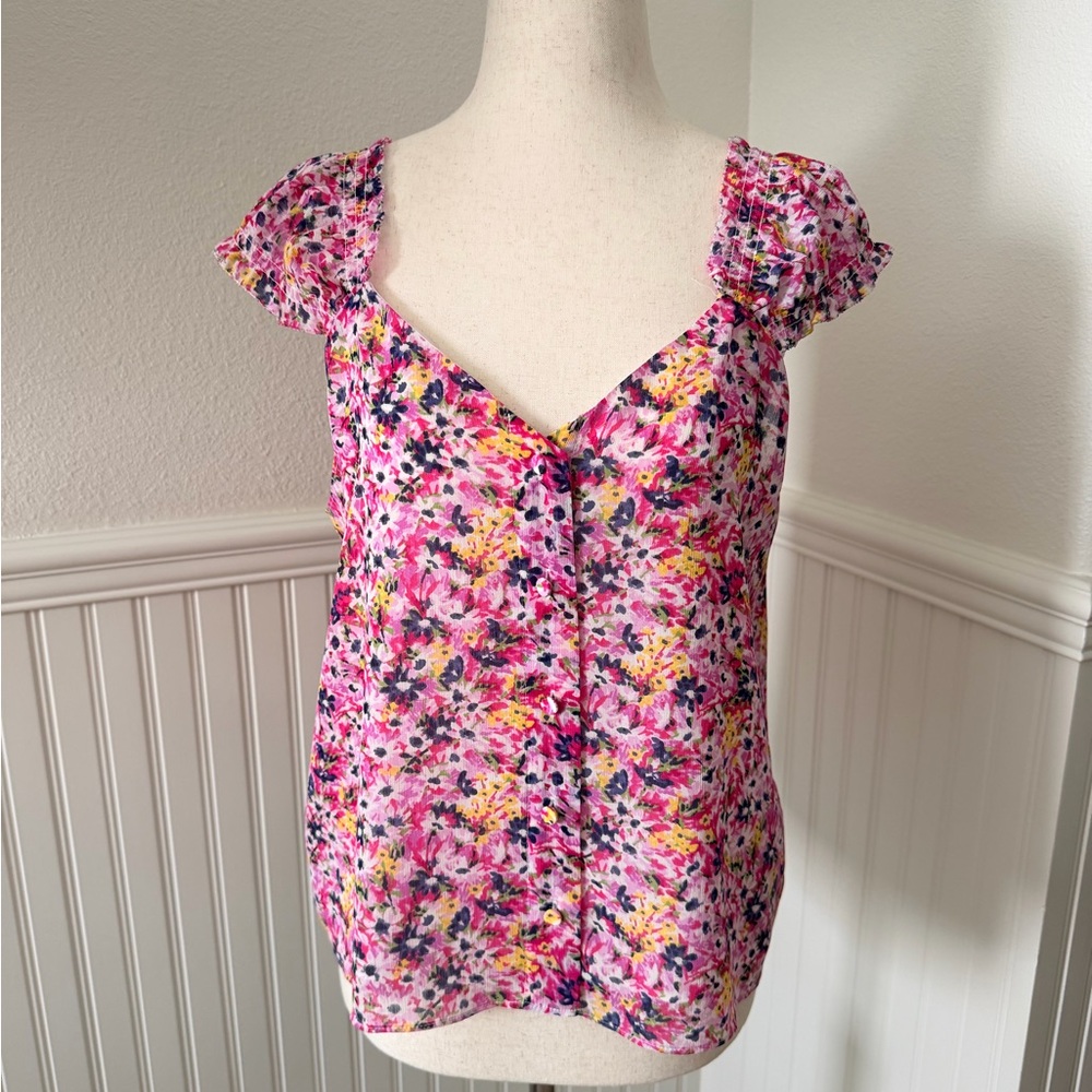 J. Crew Multicolor Floral Blouse